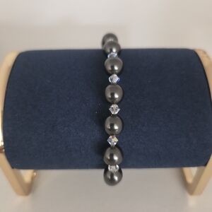 Elegant Black Swarovski Pearl Bracelet